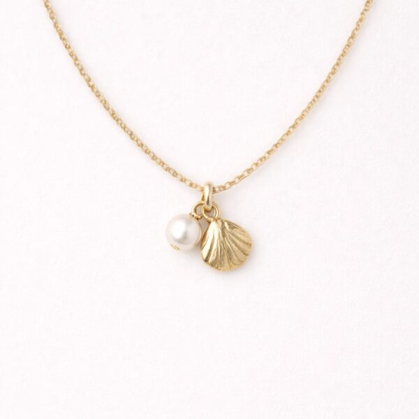Shell + Pearl Charm Necklace