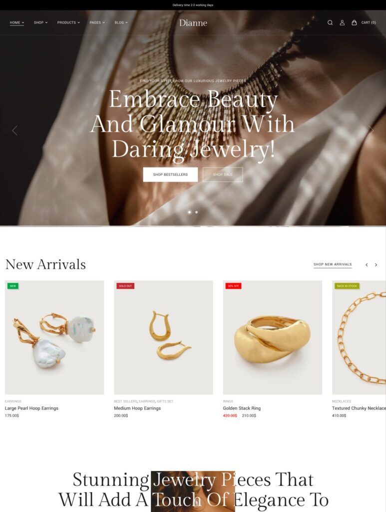 Screenshot of Dianne WordPress theme.