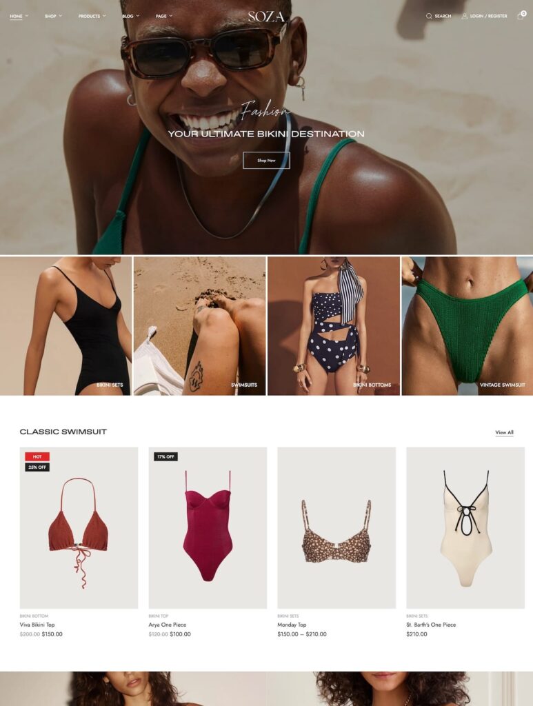 Screenshot of Soza WordPress theme.